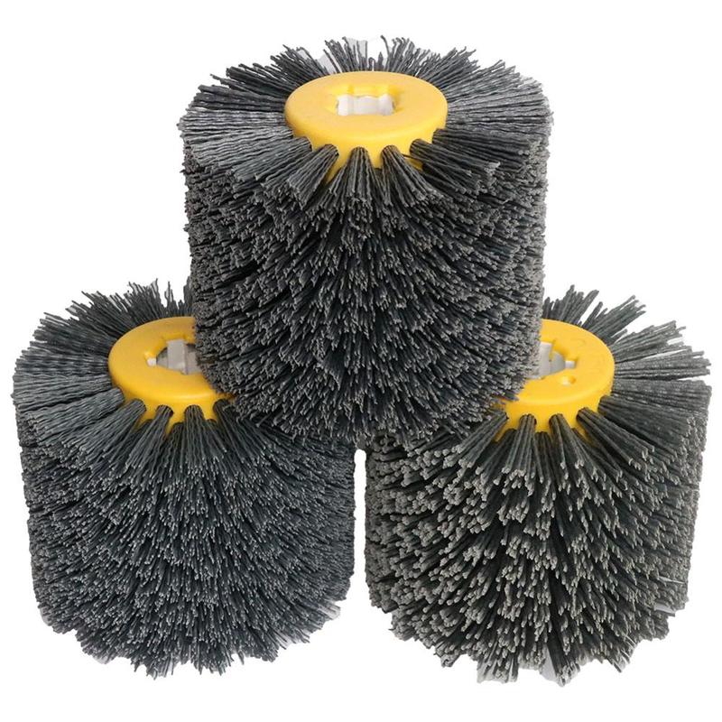 Yutnqin 1pc Deburring Nylon Abrasive Wire Drawing Round Brush Polishing Tool Sisal Horse hair Rotary brush For Furniture Wood