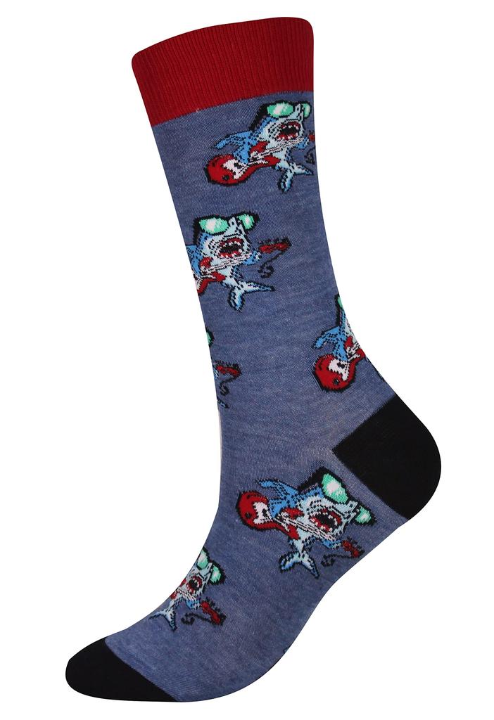 Cansok Animal Print Shark Casual Cotton Sock Set Men's Socks, Set, 5-Pair (Shark (4-Pair))