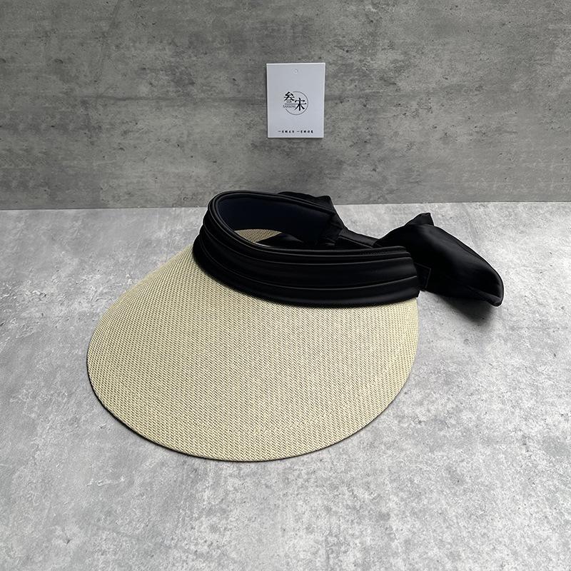 Straw Bow Empty Top Hat Wide Brim 25 Summer Straw Hat Sunscreen Sun Hat Sun Hat