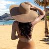 Large Sun Straw Foldable Beach Hat Sun Hat Women's Summer Korean Style Vacation Travel Seaside Sun Hat