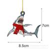 Christmas Sharks Ornament Ocean Theme Xmas Hanging Decor Adds Fun Festive Ocean-Vibes For Ocean Sharks Fans Perfect Present