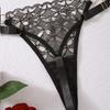 Set di Biancheria Intima Sexy da Donna Reggiseno a Balconcino in Rete Trasparente Set di Biancheria Intima Sottile Imbottito Push-up