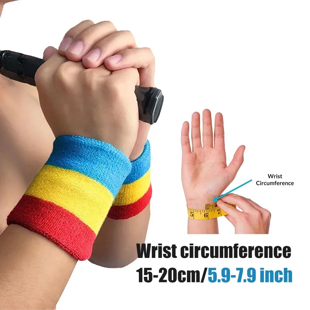 1 Pair Wrist Sweatbands for Men   Women, Moisture Wicking Thick Cotton Bands for Working Out, Gymnastics, Basketball, Football