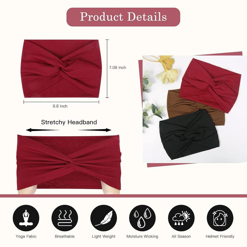 Bohemian Sweat-Absorbing Wide Yoga Headband