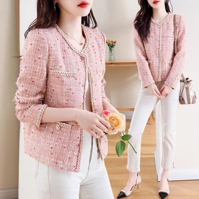 Μικρό Παλτό Στυλ Άρωμα για Γυναικείο Κοντό Φθινοπωρινό Νέο Μικρό Μάλλινο Γούνινο Στυλ Γαλλικό Ροζ Τοπ