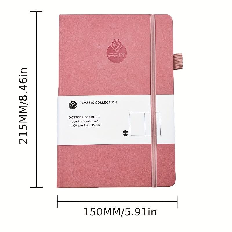 1 Pc A5 Hardcover Imitation Leather Polka Dot Notebook - 224-Page Numbered Writing Journal with 100gsm Bleeding-Free Paper