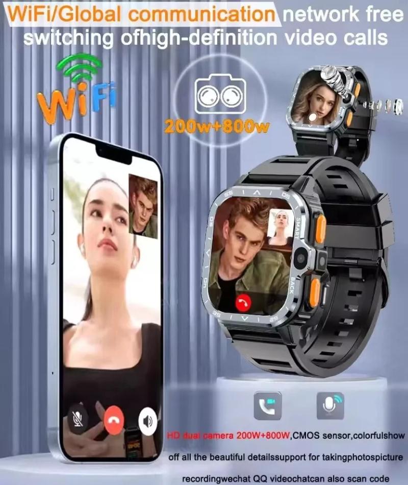 2026 New 4G Network Smart Watch Support SIM Card Google GPS NFC HD Dual Camera Android Smartwatch WIFI Wireless Fast Internet Access