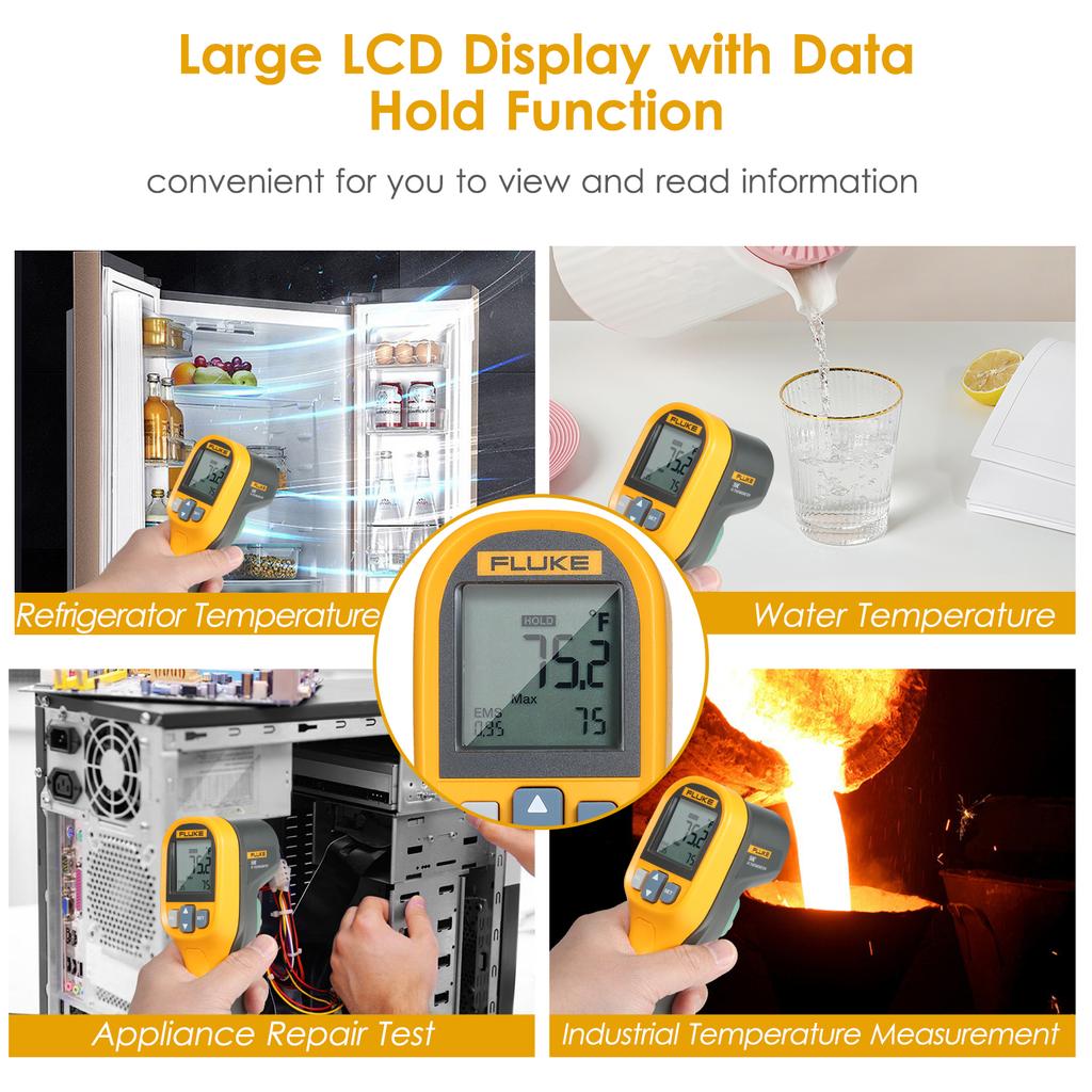FLUKE 59E Infrared Thermometer Mini IR Thermometer Digital Handheld Temperature Tester 8:1 Laser