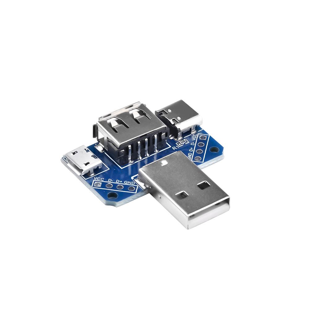 USB Male Connector / MINI MICRO USB to DIP Adapter female connector 2.54 Connector B Type-C USB2.0 3.0 Female PCB Converter