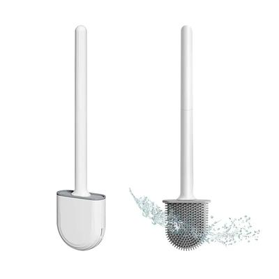 Wall Mounted Toilet Brush for Dead Ends Silicone Flat Brush Head Toilet Brush Cleaner Brush Set WC Toilet Cleaning Brush