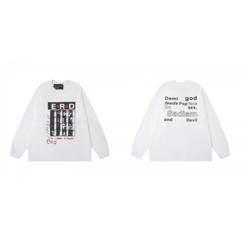 Washed Vintage Distressed Cotton Long Sleeve Tee Oversized Streetwear Style Men Casual Daily Wear