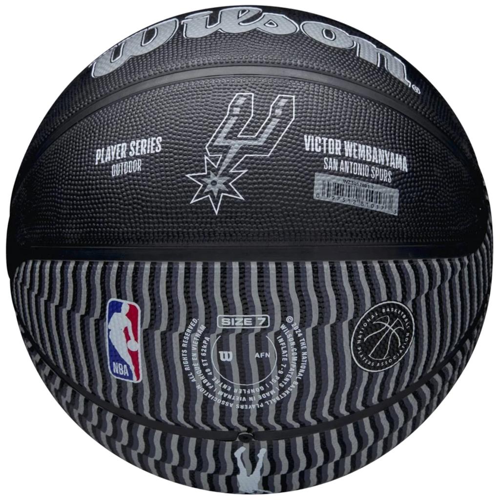 Wilson NBA-Spielerikone Victor Wembanyama Outdoor-Ball, Unisex, schwarz, Basketball