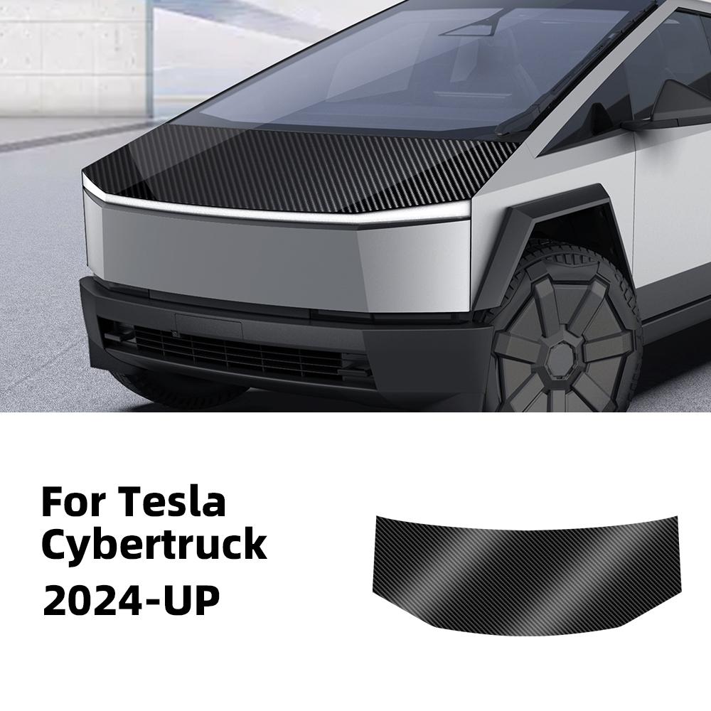 Carbon Fiber Pattern PPF Car Paint Protection Engine Film Trim for Tesla Cybertruck 2025 2025 2026-Up Decal Kit Anti-Scratch