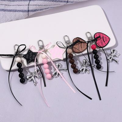 Personality Shape Sweet Bowknot Pendant Bag Hanging Piece Beaded Design Accessories Gift A303 Bag Charm