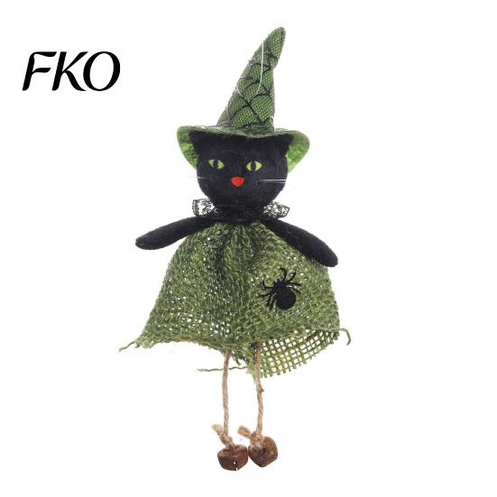 Spooky Witch Decor Halloween Hanging Decoration, Pumpkin/Ghost/Witch/Black Cat Doll Ornament with Holiday Decoration Burlap Skirt for Haunted