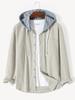 Herren Herbst Winter Schwerer Waffelstrick Kapuzenpullover, Lockere Passform Lässiger Pullover Sweatshirt, Warme Bequeme Reißverschlussjacke