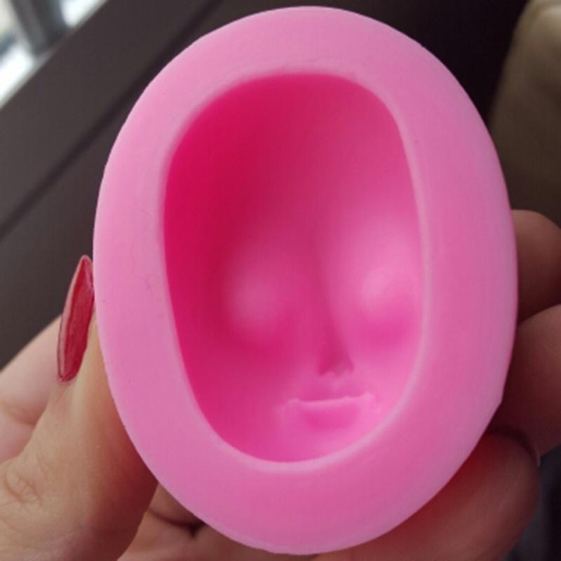 DIY Silikon Mold Girl Face Baking Tool Kake Fondant Dekorere Mold Sugarcraft