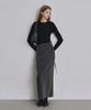 Keoseuteomeokeullagumeon Formal Slit H-Line Maxi Skirt Charcoal Cowsk002Charcoal