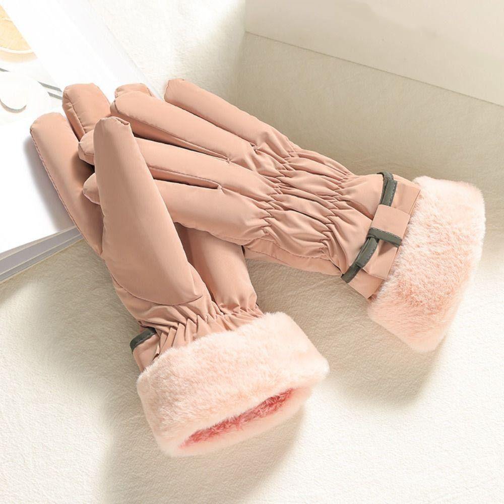 Snowboard Gloves Keep Warm Full Finger Mittens Soft Skiing Gloves  Driving