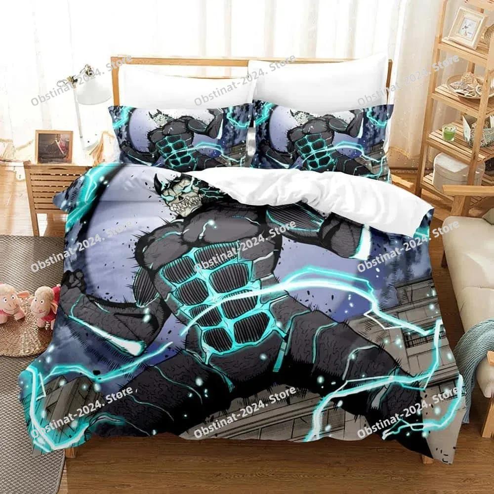 Kaiju No. 8 Beding Set Single Twin Ful Quen King-Sized Dimensionsd Dimensions Bed Linen Set Adult People Kid Bedrom Duvet cover Sets 3D Print Anime