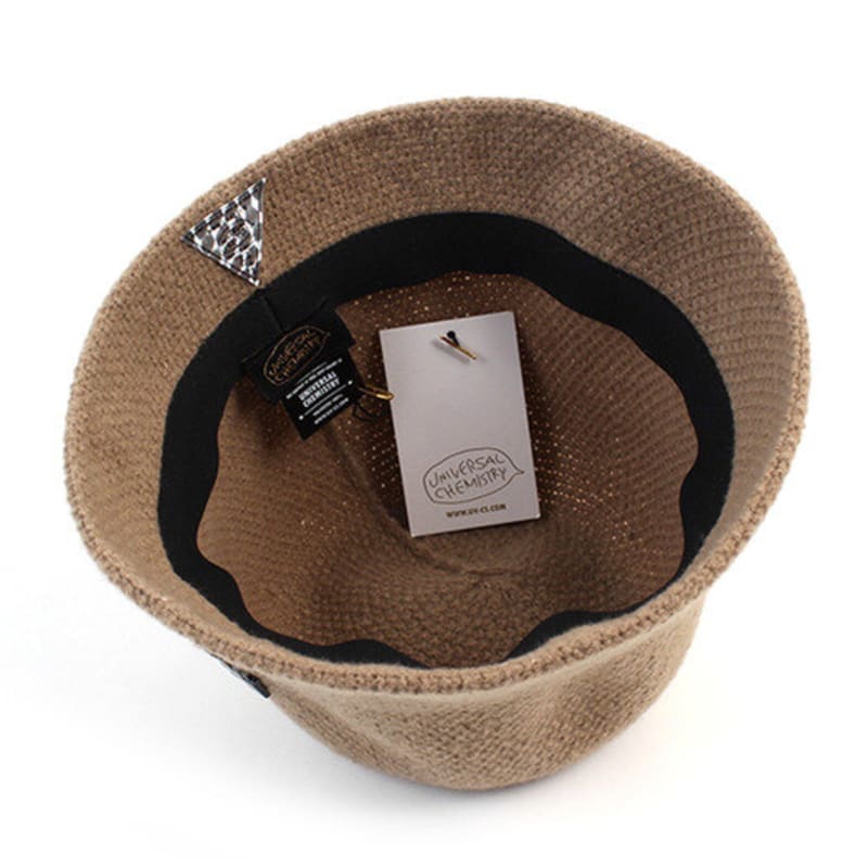 Universal Chemistry Simple Brown Knit Bucket Hat Knit