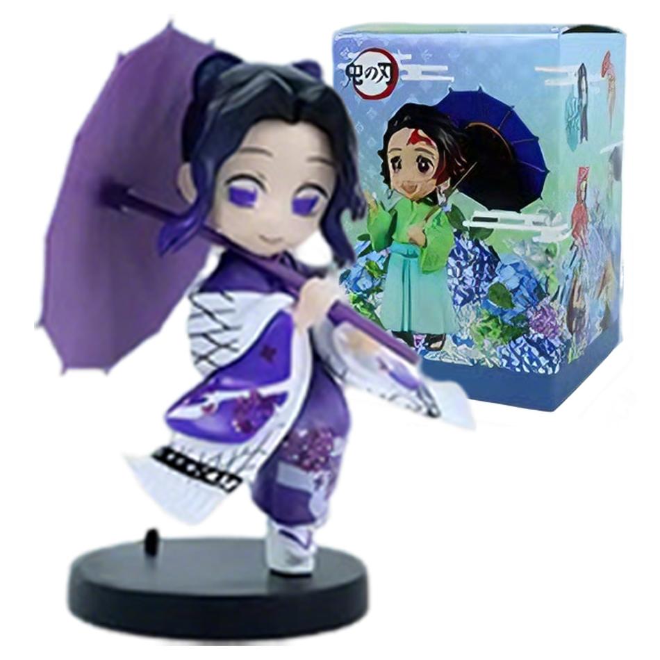 In Stock 12cm Kawaii Demon Slayer Plum Rain Series with Box Handmade Model No Yaiba Kamado Nezuko Action Figure Ornament Gift