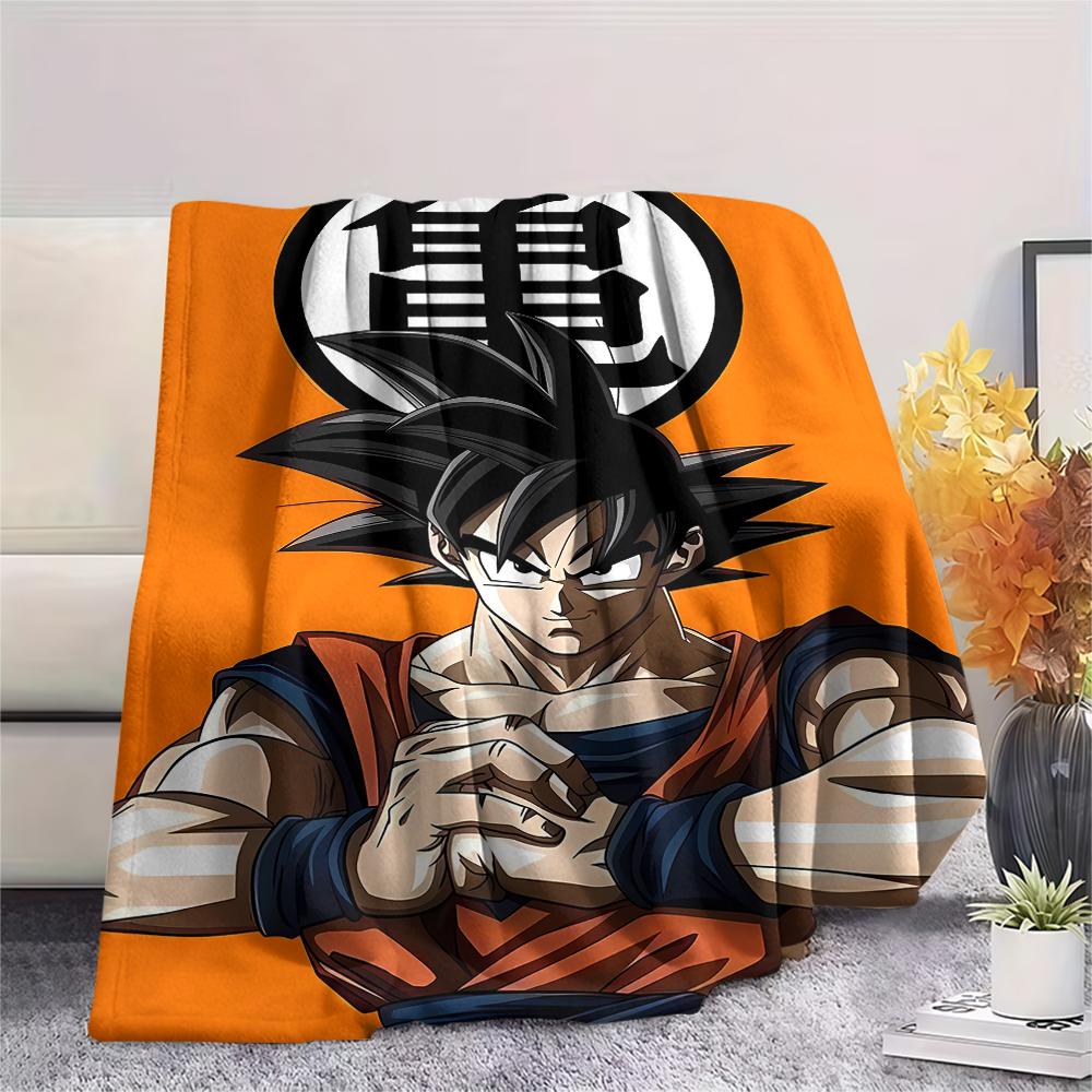 Koc Flanelowy z Nadrukiem Postaci Dragon Ball, Wysokiej Jakości, Wygodny na Wszystkie Pory Roku, Wystrój Domu, Ciepło i Komfort, Idealny na Prezenty Świąteczne