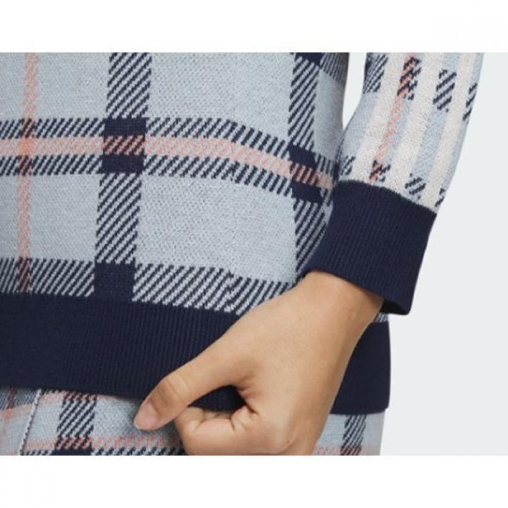 Adidas Golf 23 Years Fw Women Golf Jacquard Long Sleeve Pullover Sweater Navy