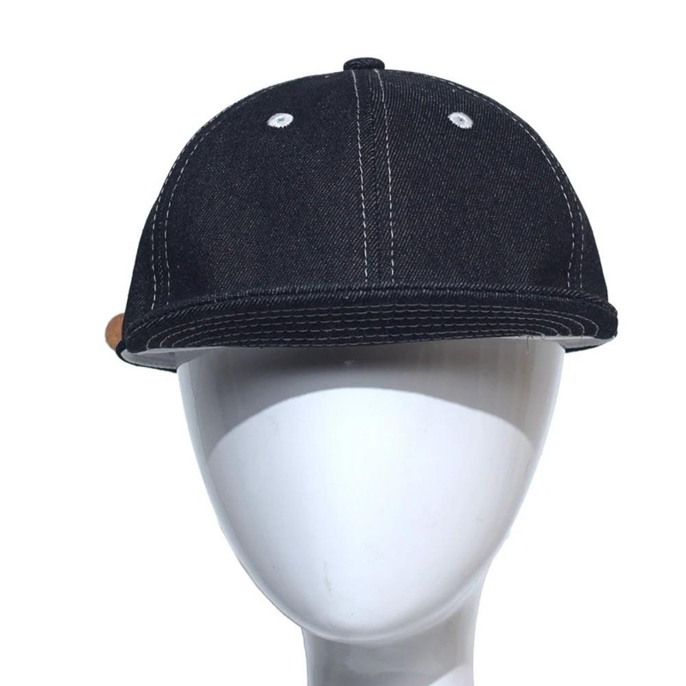 Fashion Vintage Denim Baseball Cap Hip-hop Style Short Brim Dad Hat Breathable Adjustable Trucker Style Cap for Men and Women