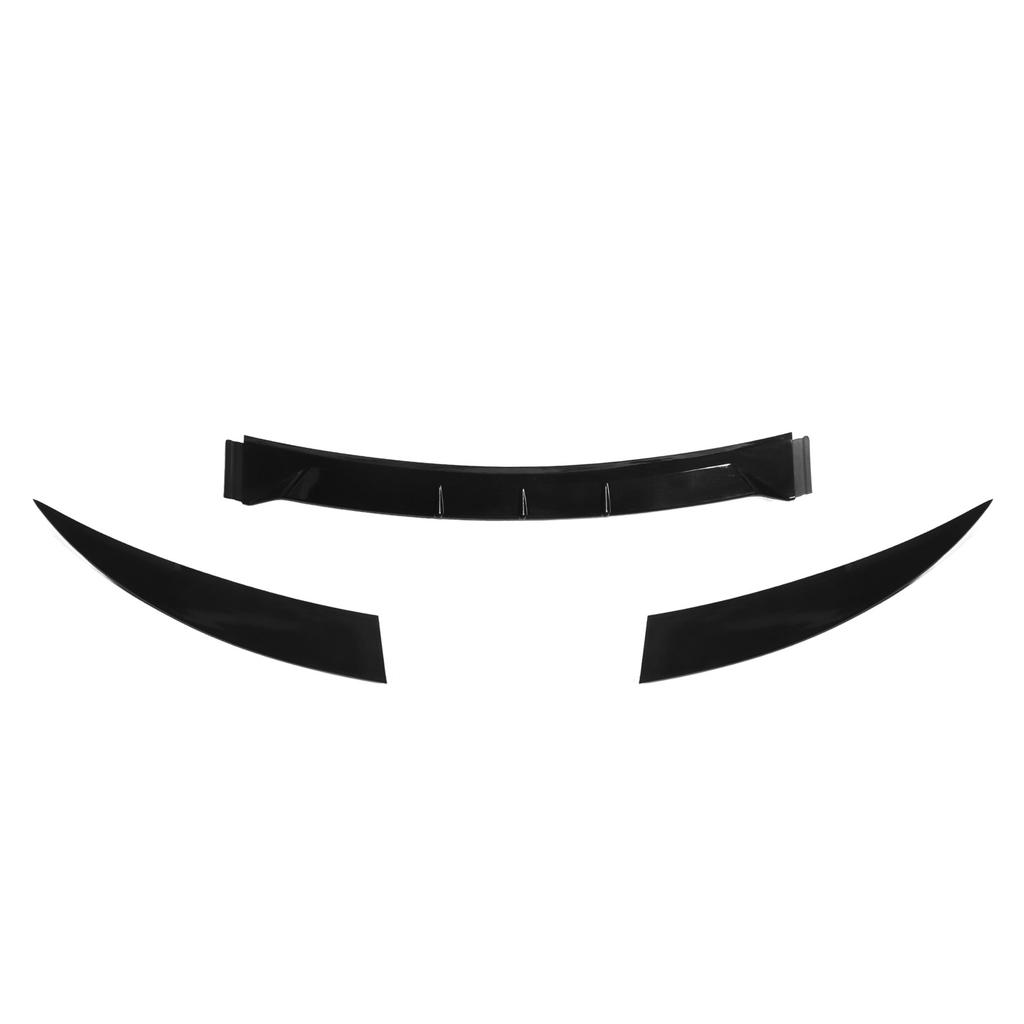3PCS Car Rear Spoiler Wing Bright Black 120cm Low Noise Lightweight Shockproof Universal for Vehicle