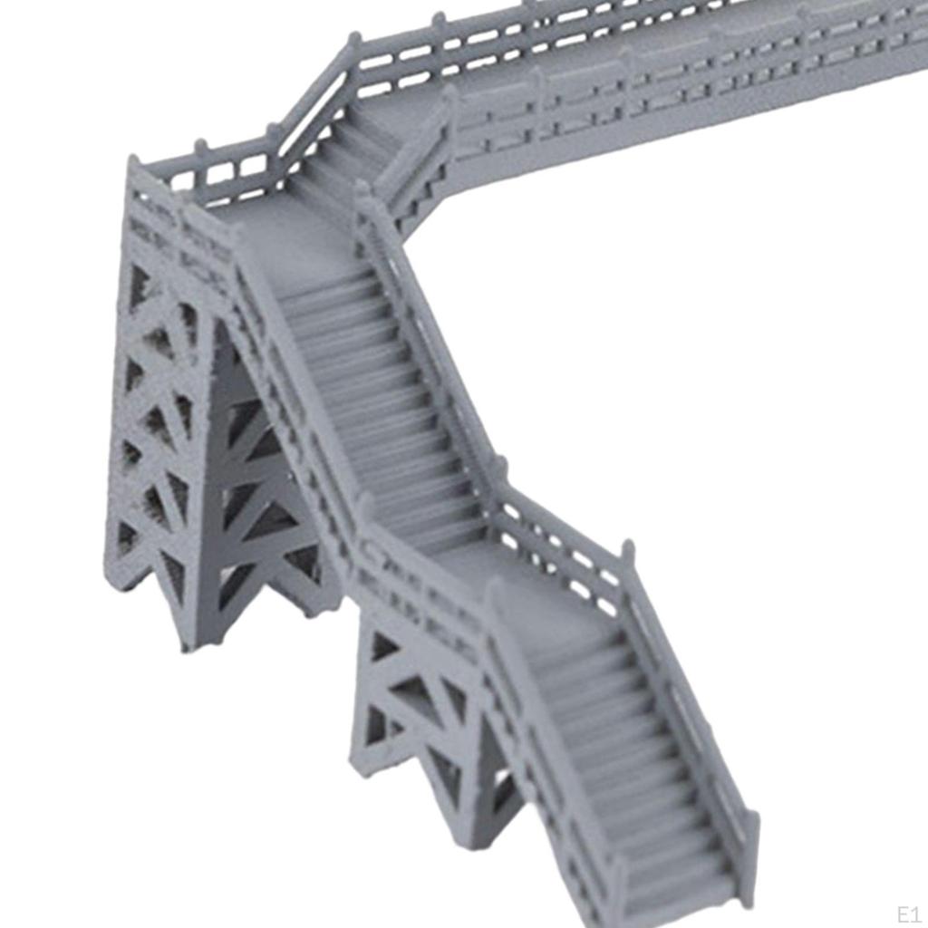 1:87 DIY Train Railway Kits Footbridge Simulation Model Pedestrian Bridge for