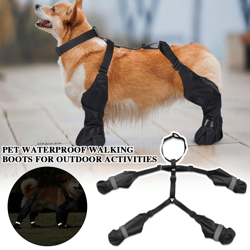 Pets Dogs Shoes Rain Boots Outdoor Waterproof Anti-Slip Boots Adjustable Soft walking dog boots French Bulldog Pet Supplies