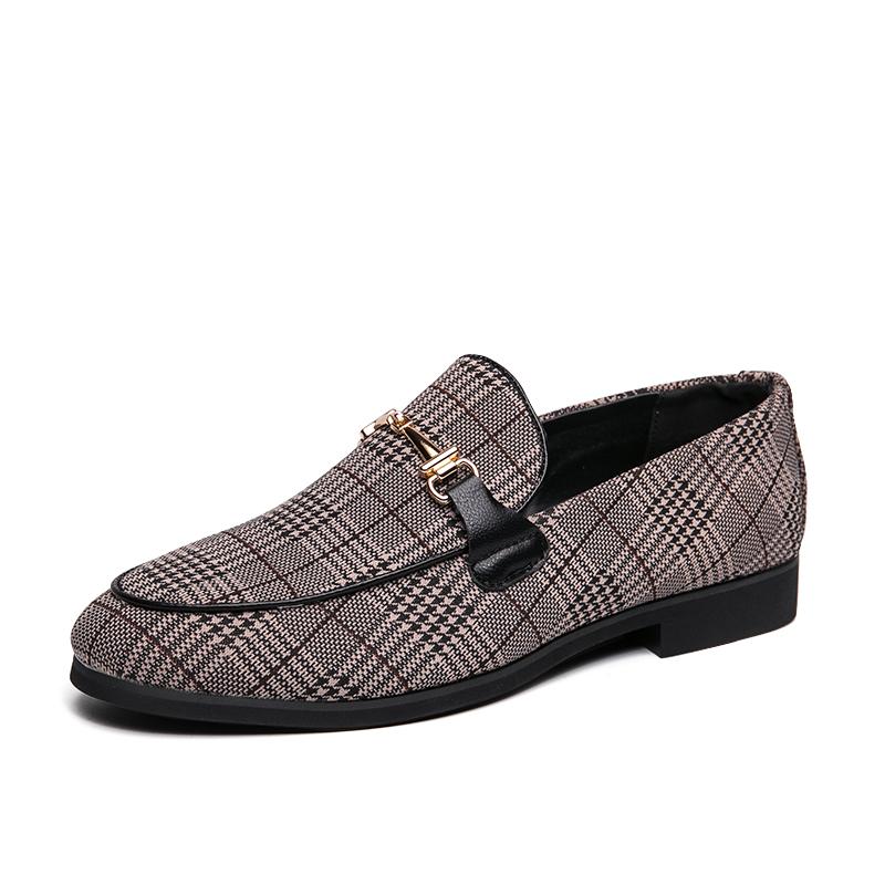 

Модные стильные клетчатые мокасины мужские универсальные мужские повседневные туфли 2024 новые туфли на плоской подошве для вождения мужские дышащие туфли без застежек мужские туфли для парикмахеров 44 коричневый