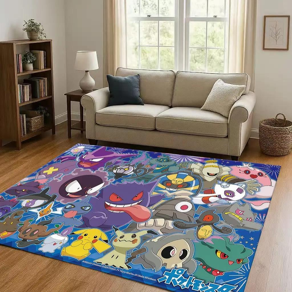 2026 Pokemon Pikachu Cartoon Christmas Living Room Non-Slip Area Rug Carpet For Bedroom Playroom Sofa,Home Decor Doormat