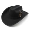 American Western Big Cowboy Hat Wool Tibetan Top Hat Men'S Big Eaves Outdoor Horse Racing Festival Knight Hat Women