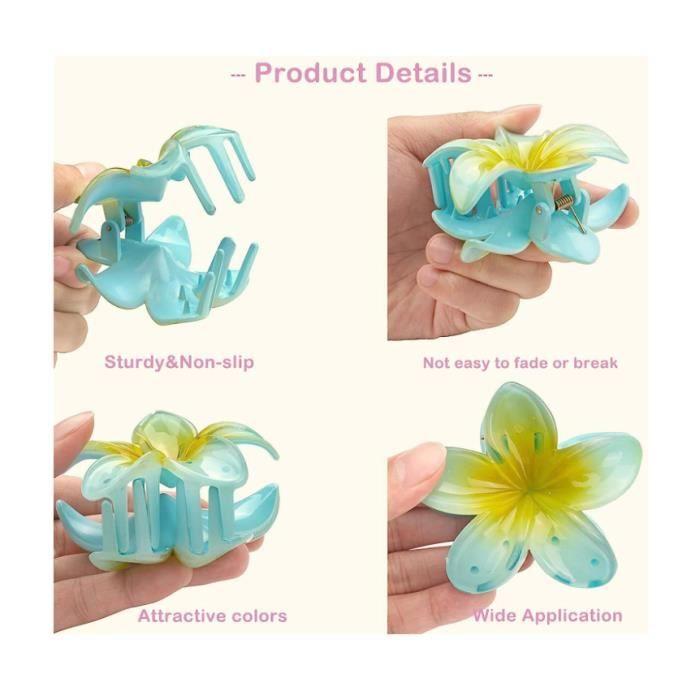 Pinces à cheveux - Lot de 4 - Fixation forte - Antidérapantes - Couleurs vives