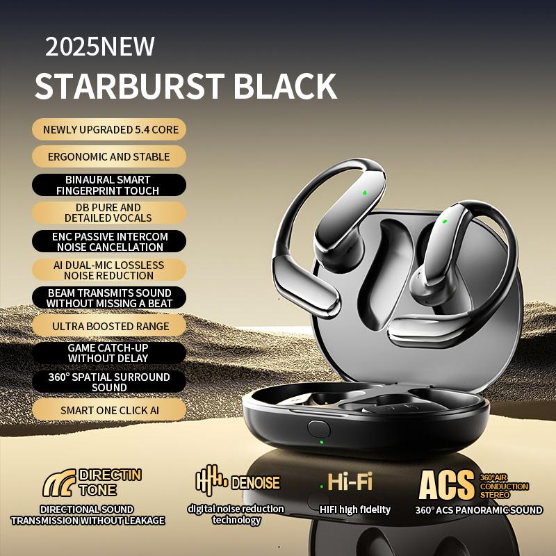 AI Translator Earbuds Bluetooth 5.4 Earphones Waterproof Wireless Headphones with ENC Noise Cancelling Mic For Sports Workout Gym Translation Headset