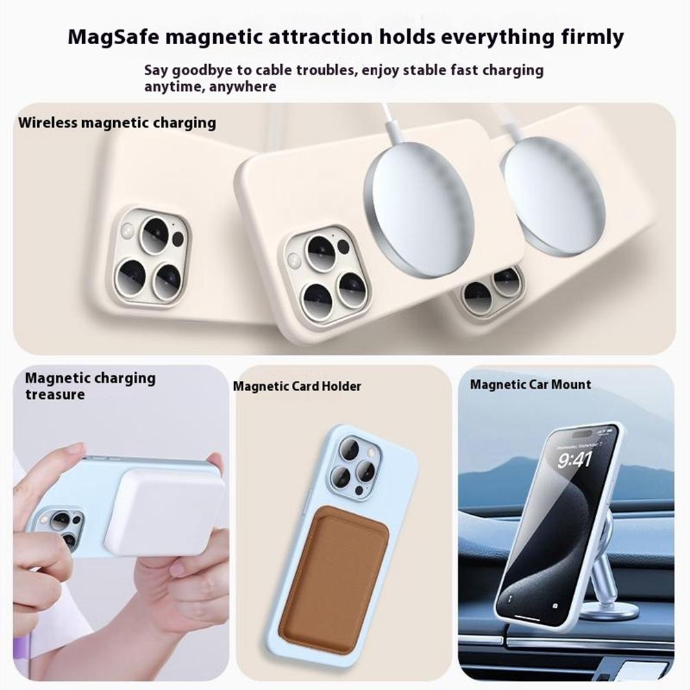 For iPhone 14 Pro Case Compatible with MagSafe Ultra Thin Liquid Silicone + PC Phone Cover