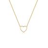 Women Gold Plated Hollow Heart Necklace Mini Love Pendant Delicate Clavicle Chain Fashionable Jewelry Gift For Her