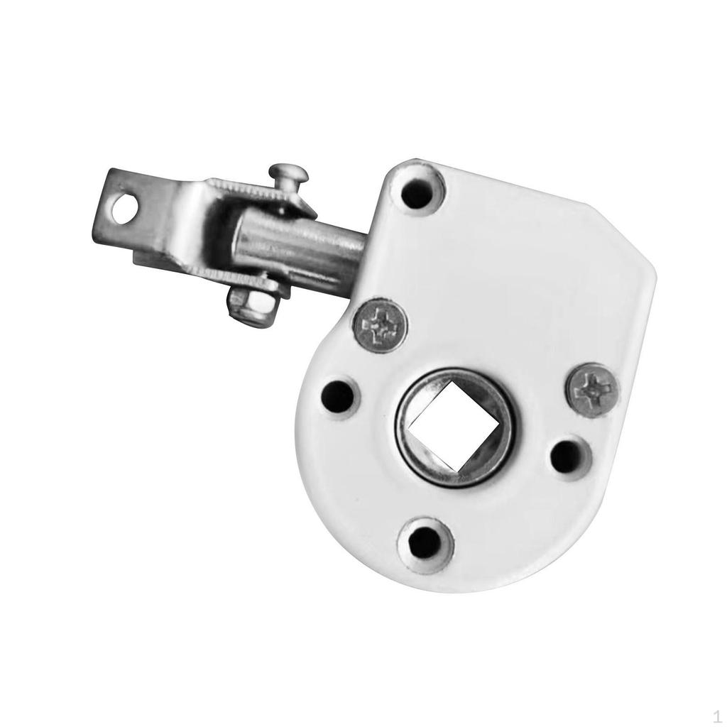 Outdoor Metal Awning Crank Gearbox White Degree Swivel Convenient Installation Durable Aluminium