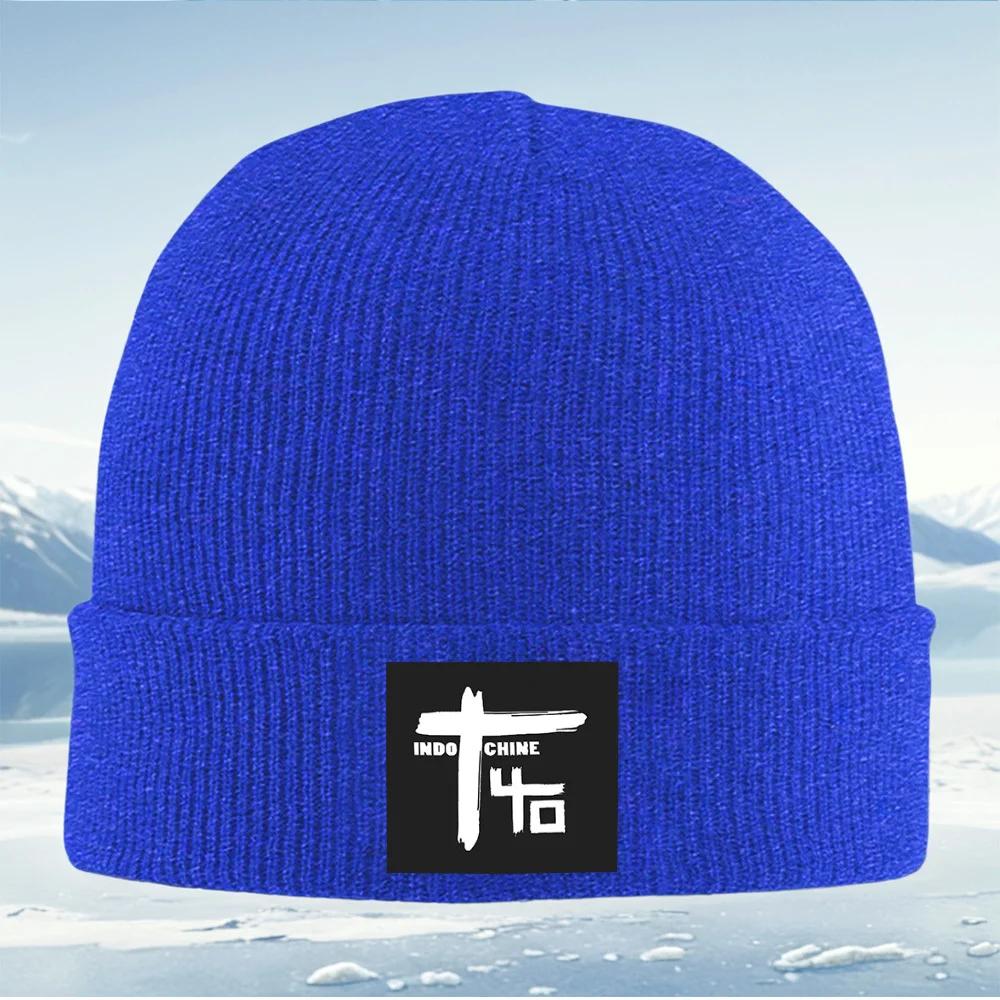 White cross INCO CHINE design Unisex Women Unisex Knitted Hat Beanie Pullover Cap Winter Thermal Warm Christmas Outdoor Cycling Hik