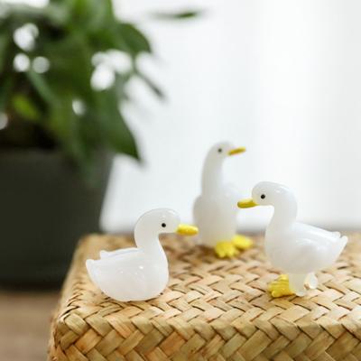 Goose Shape Handmade Lampwork Glass Beads Animals Phone Pendant Loose Crafts Beads For Jewelry Making DIY Accessories