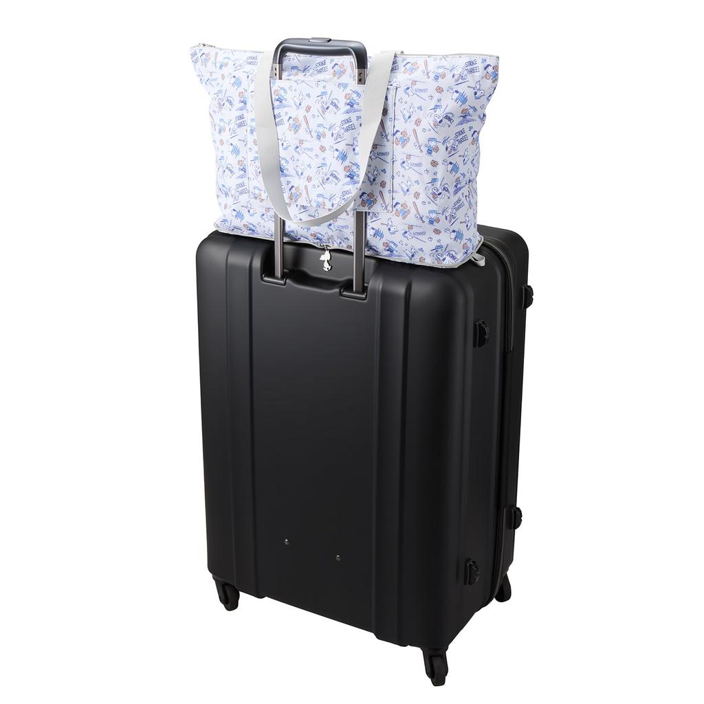 [Sifre] Foldable Tote Bag, Carry-On Bag, PEANUTS Snoopy, Women's, PN170, Gray Baseball