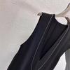 Nordic-Inspired Minimalist Acetate V-Neck Sleeveless Dress
