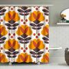Trendy Yellow Brown Flower Shower Curtain Waterproof Fabric Bathroom Decor Modern Retro Design For Bath Room 72 X 84 Inches
