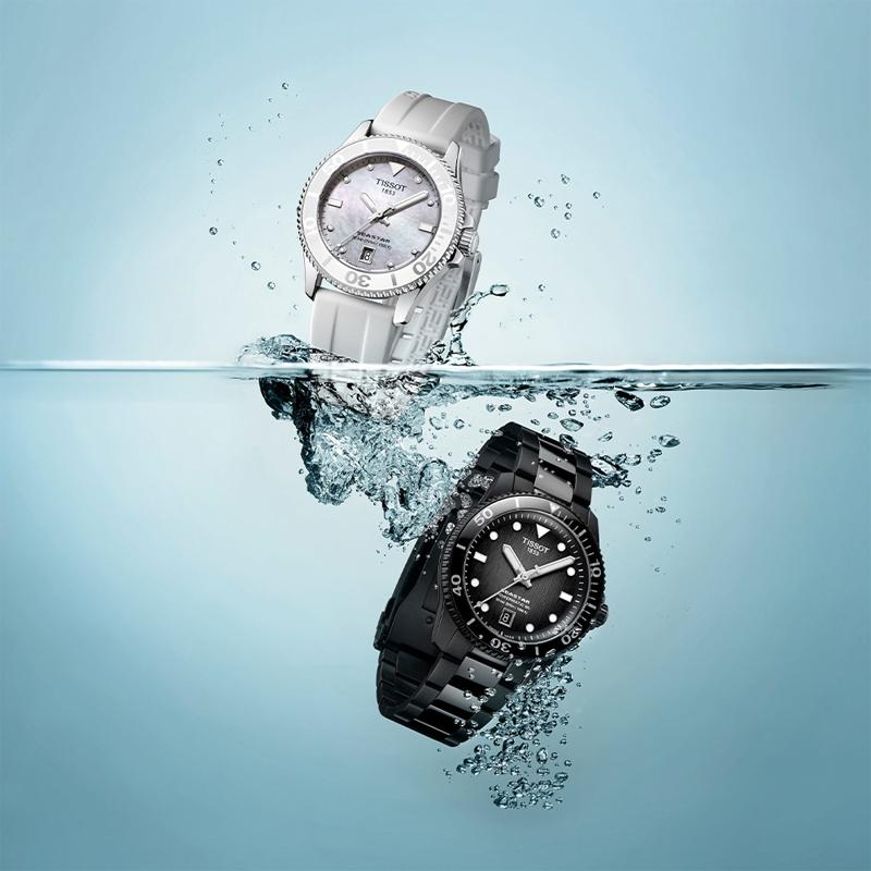 Tissot Collezione Stella Marina Movimento Meccanico Automatico Resistenza all'Acqua 300 metri Orologio Unisex 40mm Quadrante Nero T120.807.33.051.00