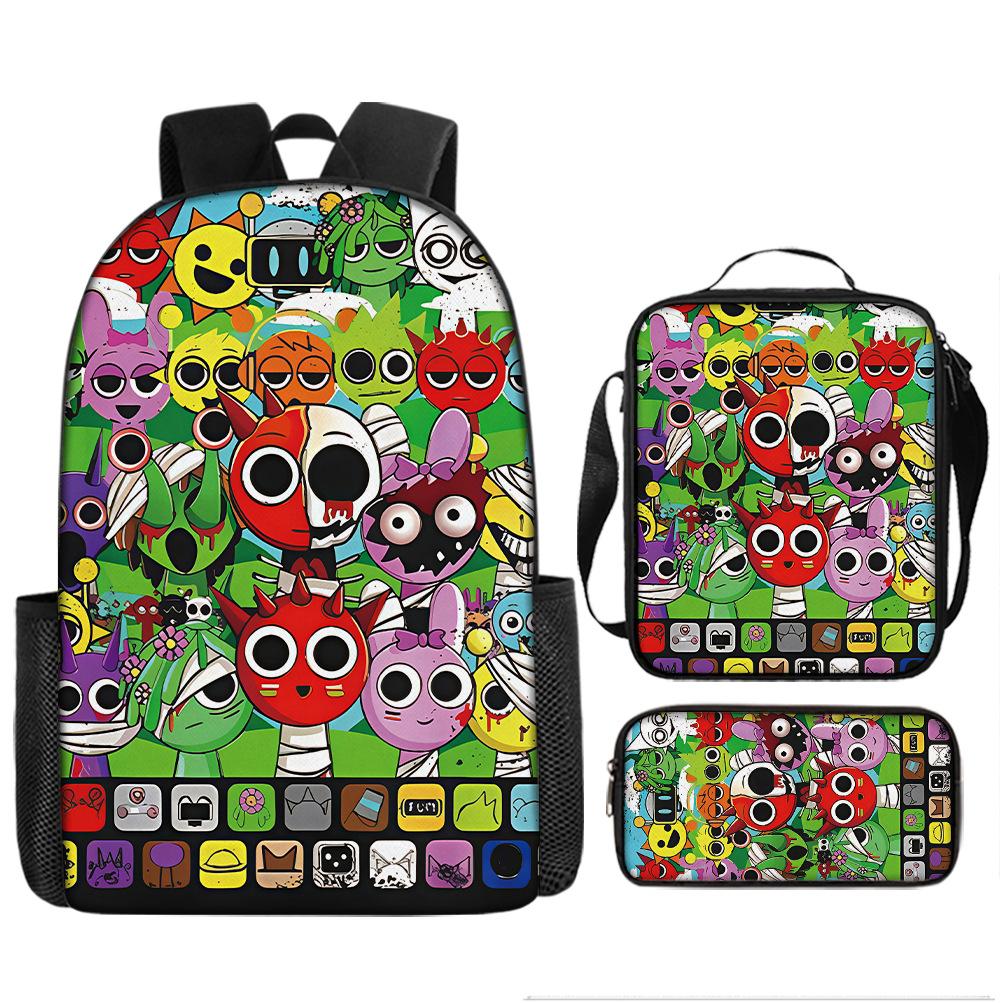 Sprunki Rhythm Box Backpack Primary School Third and Fourth Grades Lightweight Student School Bag