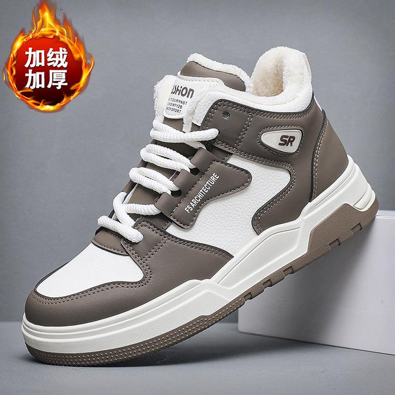 High quality high-top cotton shoes autumn and winter board shoes trendy velvet warm couple shoes