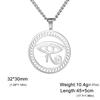 Dawapara Eye of Horus with Ankh Cross Necklace Key of Life Protection Ancient Egypt Jewelry Stainless Steel Necklace