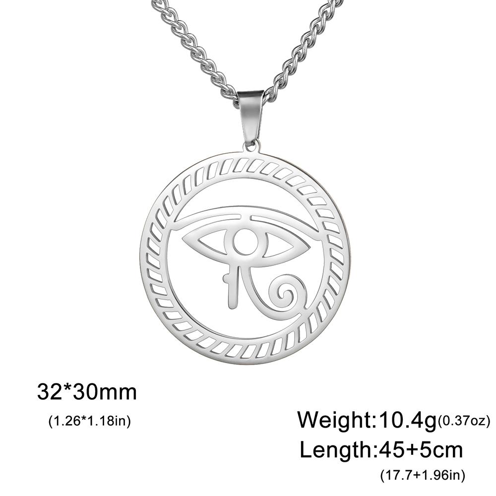 Dawapara Eye of Horus with Ankh Cross Necklace Key of Life Protection Ancient Egypt Jewelry Stainless Steel Necklace